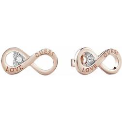 Guess Endless Love Brass Earrings - Rose Gold/Transparent