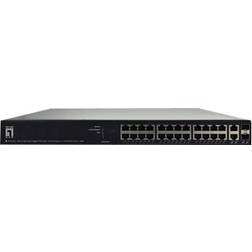 LevelOne GEP-2651 Commutateur 24 x 10/100/1000 PoE+ 2 x SFP 185 W