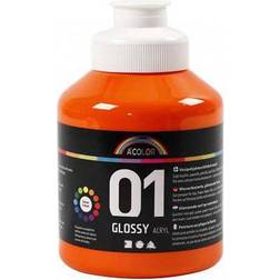 A Color Acrylic Paint Glossy 01 Orange 500ml