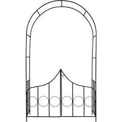 tectake Arco Per Rose Rampicanti In Acciaio Con Porticina 140x240cm