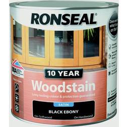 Ronseal 10 Year Woodstain, Wood Paint Black 0.75L