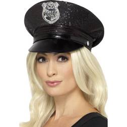 Smiffys Casquette Policier Paillettes