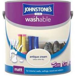 Johnstones Washable Matt Ceiling Paint, Wall Paint Cream 2.5L