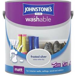 Johnstones Washable Matt Wall Paint, Ceiling Paint Silver 2.5L