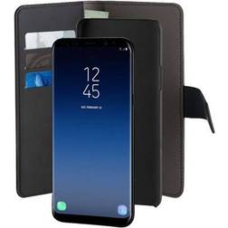 Puro Etui folio détachable en cuir Noir pour Samsung Galaxy S9