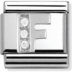 Nomination Composable Classic Link Letter F Charm - Silver/White