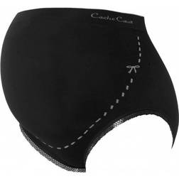 Cache Coeur Culotte de grossesse taille haute noire Noir