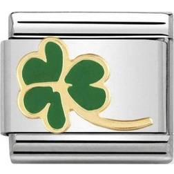 Nomination Composable Classic Link Green Clover Charm - Gold/Silver/Green