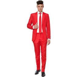 OppoSuits Suitmeister Men's Solid Red Suit Adult Suits