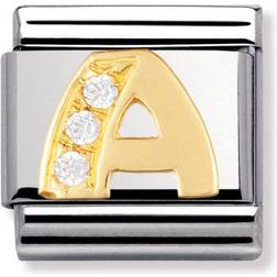 Nomination Composable Classic Link Letter A Charm - Gold/Silver/White