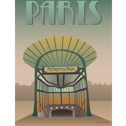 Vissevasse Paris Metroen Plakat 15x21cm