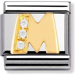 Nomination Composable Classic Link Letter M Charm - Gold/Silver/Transparent