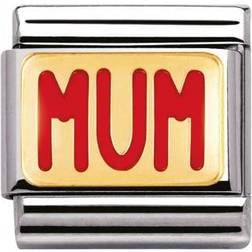 Nomination Composable Classic Link Mum Charm - Silver/Gold/Red