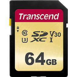 Transcend 500S SDXC UHS-3 64GB" (it is already in English)