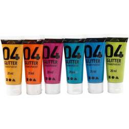 A Color Acrylic Paint Glitter Transparent 04 6x20ml