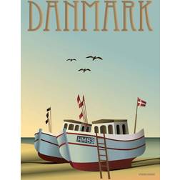 Vissevasse Denmark Fishing Boats Plakat 30x40cm