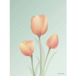 Vissevasse Tulipaner Mint Plakat 30x40cm