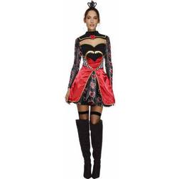 Smiffys Fever Queen of Hearts Costume with Dress