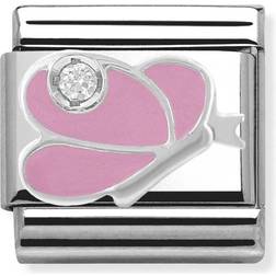 Nomination Composable Classic Link Butterfly Charm - Silver/Pink/Transparent