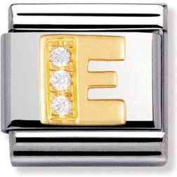 Nomination Composable Classic Link Letter E Charm - Silver/Gold/Transparent