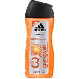 Adidas Adipower 3in1 Body Hair & Face Shower Gel for Him 250ml