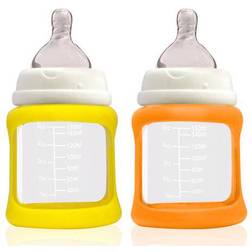 Cherub Colour Change Wide Neck Glass Bottles 150ml 2-pack