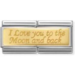 Nomination Composable Classic I Love You To The Moon And Back Double Link Charm - Silver/Gold