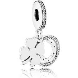 Pandora Lucky Day Pendant Charm - Silver/Transparent