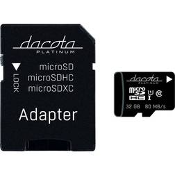Dacota Platinum MM20 microSDHC Class 10 UHS-I U1 80MB/s 32GB +Adapter
