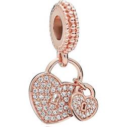 Pandora Love Locks Pendant Charm - Rose Gold/Transparent