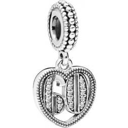 Pandora 60 Years of Love Charm - Silver/Transparent