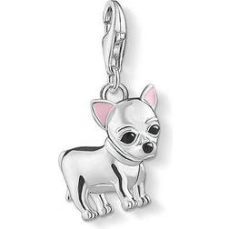 Thomas Sabo Charm Club Chihuahua Charm Pendant - Silver/Pink/Black/Red