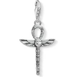 Thomas Sabo Charm Club Cross of Life Ankh with Scarab Charm Pendant - Silver