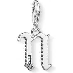 Thomas Sabo Charm Club Letter N Charm Pendant - Silver/White