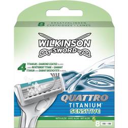 Wilkinson Sword Quattro Titanium Sensitive Scheermesjes 8 stuks