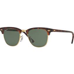Ray-Ban Clubmaster Classic Polarized RB3016 990/58 - Polished Tortoise On Gold
