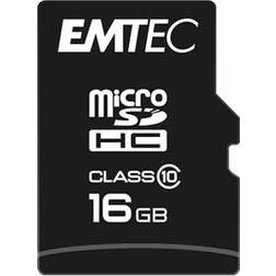 Emtec Carte microSDHC 16 Go avec adaptateur SD