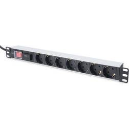 Digitus DN-95407 prolunghe e multiple 2 m 7 presa(e) AC Argento