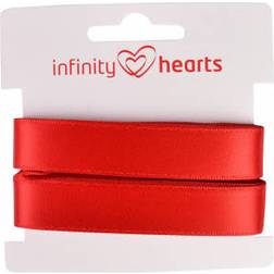 Infinity Hearts Satinband Dobbeltsidet 15mm 250 Rød - 5m