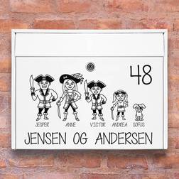 Pirat familie Postkasse stickers