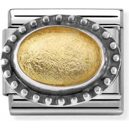 Nomination Composable Classic Golden Leaf Link Stainless Steel w. Rock Crystal (330502 02)