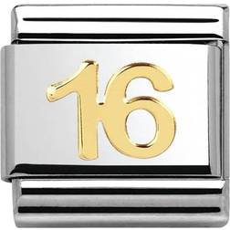 Nomination Composable Classic Link Number 16 Charm - Silver/Gold