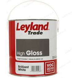 Leyland Trade High Gloss Metal Paint, Wood Paint Brilliant White 2.5L