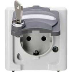 Kopp Socket, 1 double, ap fr, verrouillable electric blue