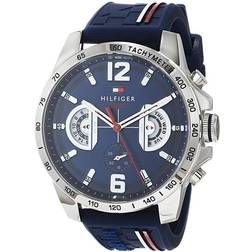 Tommy Hilfiger 1791476 Decker 48 mm zilverkleurig-blauw