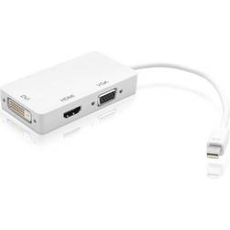 Techly DisplayPort Mini-HDMI/DVI/VGA M-F 0.2m