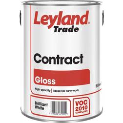 Leyland Trade Contract Gloss Metal Paint, Wood Paint Brilliant White 2.5L