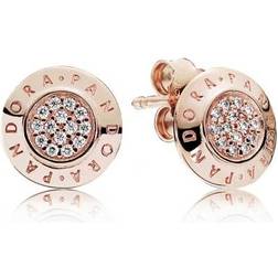 Pandora Signature Earrings - Rose Gold/Transparent