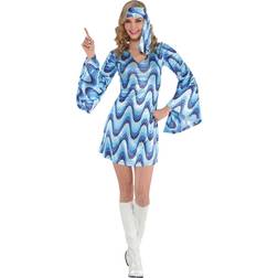 Amscan disco blue costume femme robe et bandeau