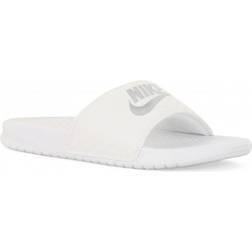 Nike Benassi Just Do It Sandals - White/Metallic Silver